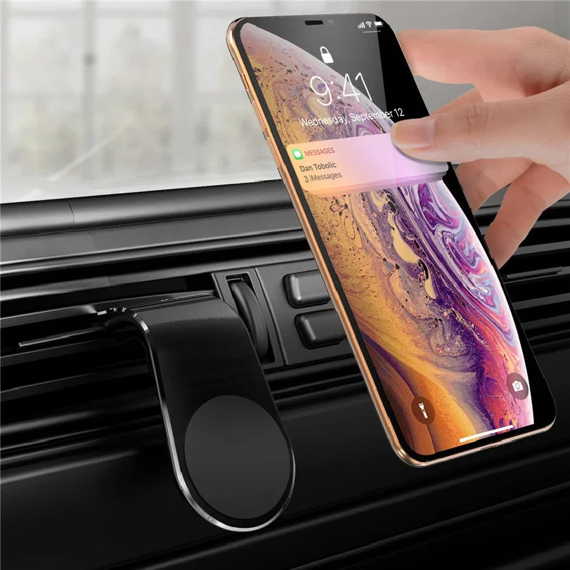 Magnetic car phone holder
