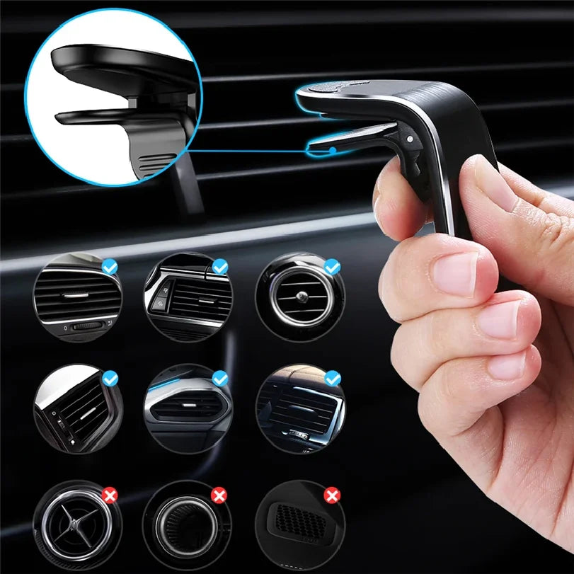 Magnetic car phone holder
